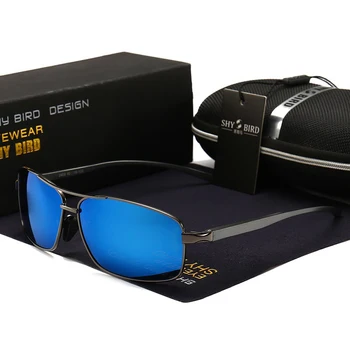 

2020 Classic SHY BIRD High Quality Sunglasses Men Square Glasses Women HD Polarized Lens Metal Frame Driving Retro Glasses Gafas