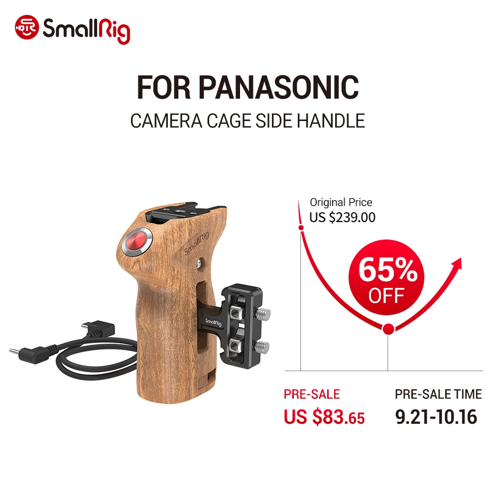

SmallRig Camera Cage Side Handle Featuring 1/4"Thread Holes With Remote Trigger For Panasonic Mirrorless Cameras 2934
