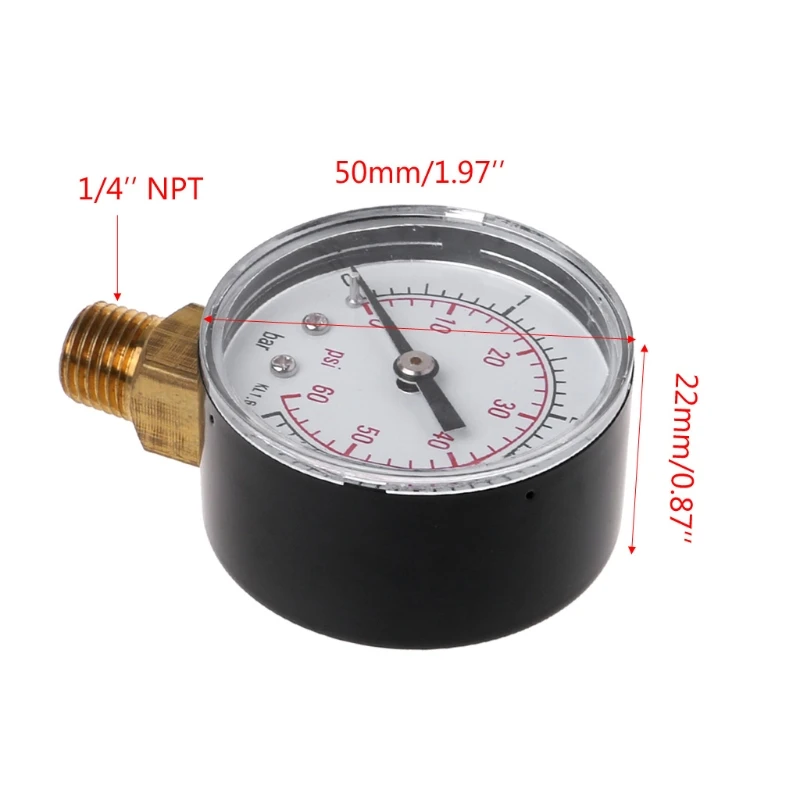 0-60 PSI мини манометр бассейн спа фильтр для измерения давления воды 1/" NPT