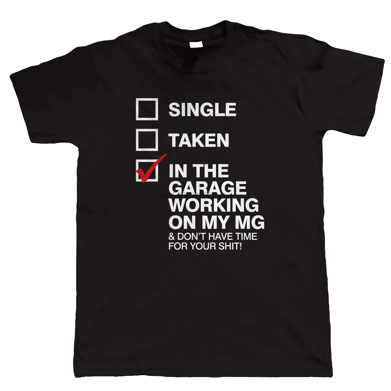 

In The Garage Working On My MG Mens Funny Classic Car T Shirt MGB MGA Midget Harajuku Tops t shirt Fashion Classic