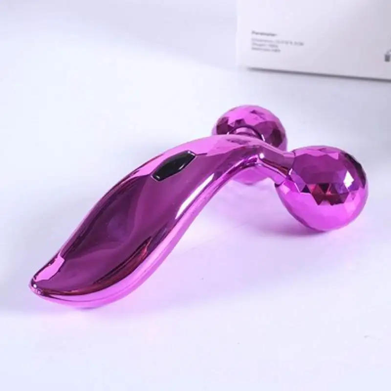 3D Face Roller Massage V Face Lift Facial Massager Body Facial Wrinkle Remover Anti Cellulite Slimmer Health Care Tool YC077 - Color: Purple