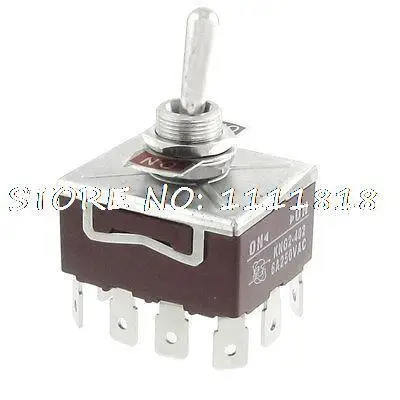 

AC 250V 6A On/On 2 Position 4P2T Toggle Switch w 12 Solder Lug Terminals