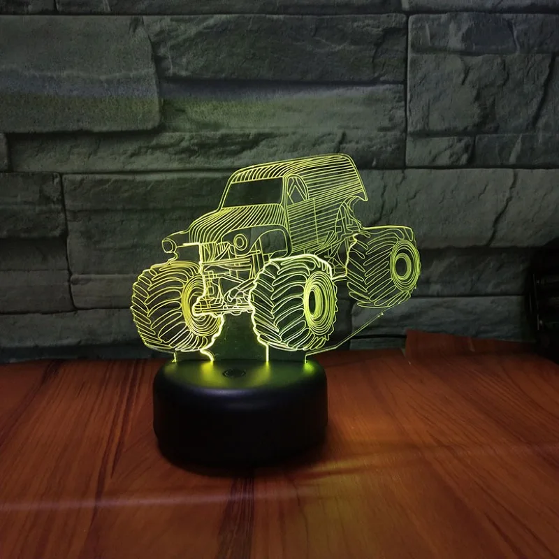 Холодный внедорожный автомобиль 3D лампа разноцветный светодиодный акриловый