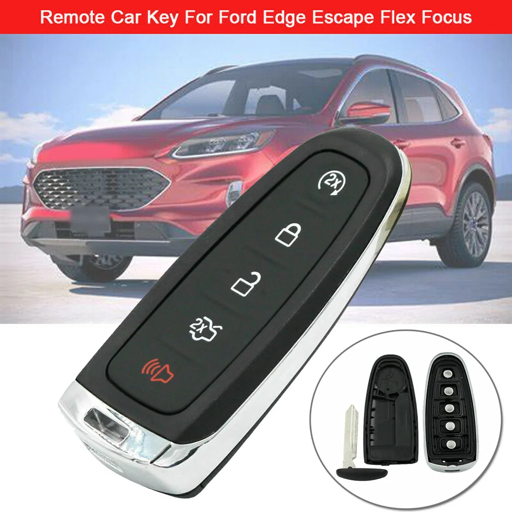 Черный+ серебристый чехол для автомобильного ключа 2012- для FORD для Escape, 5 кнопок, чехол для ключей, автомобильные аксессуары, чехол для ключей