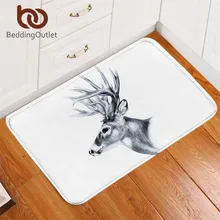 Постельные принадлежности с лосинами, скандинавские Входные Коврики, Moose, ковер для спальни, дикие животные, олени, напольный коврик, эскиз, художественные впитывающие коврики