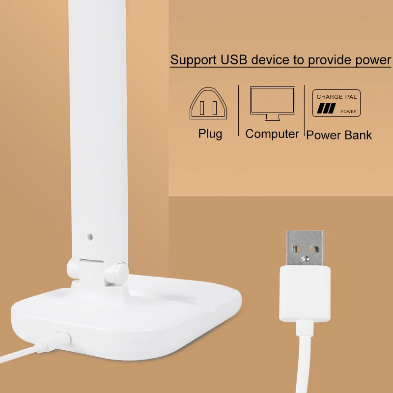 Светодиодный настольный светильник USB Перезаряжаемый Светодиодный настольный светильник светодиодный Настольный светильник s светильник для чтения книг настольная лампа Настольный сенсорный светильник Три цвета