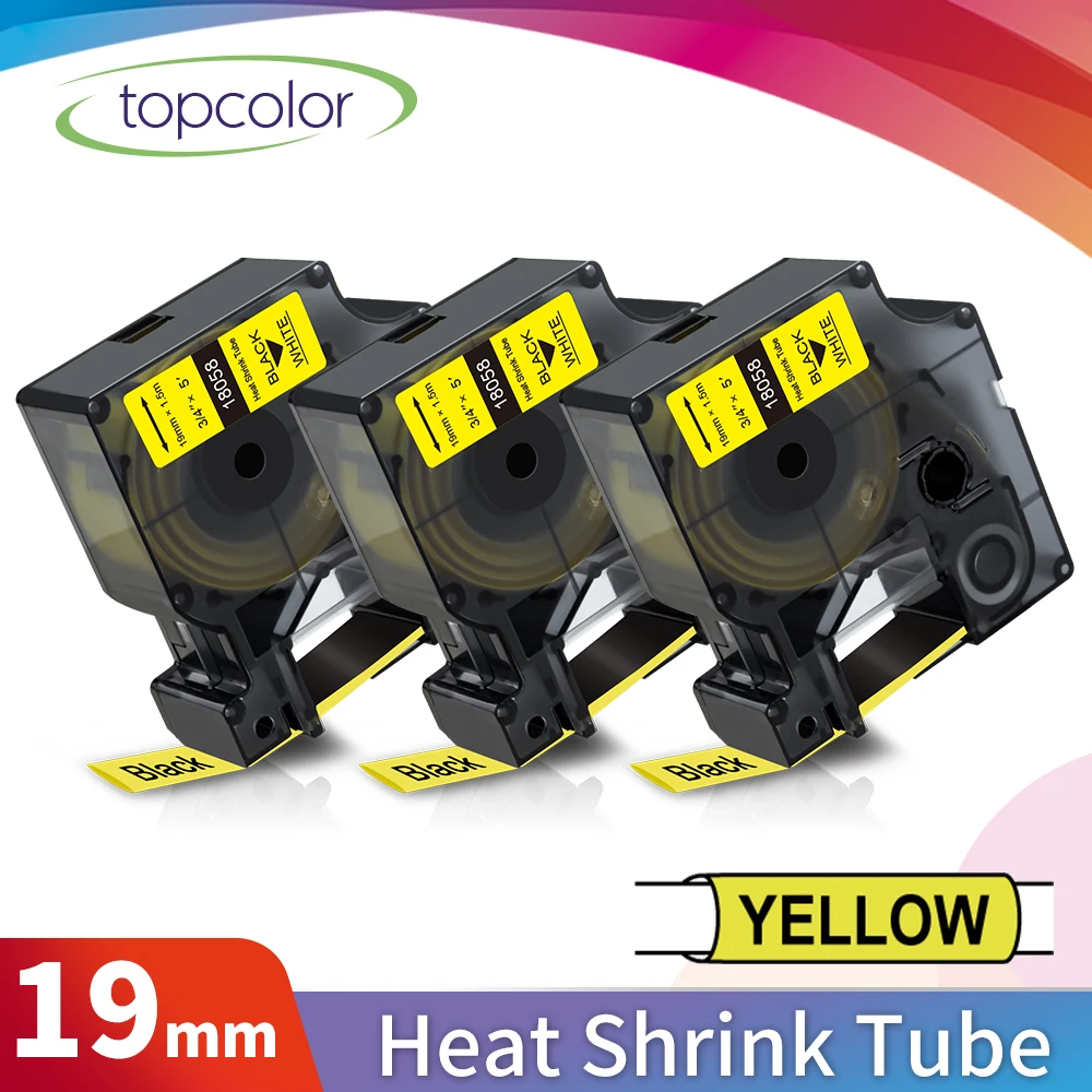 Topcolor 3PK 18058 промышленная этикетка Замена Dymo термоусадочная трубка этикетки ленты