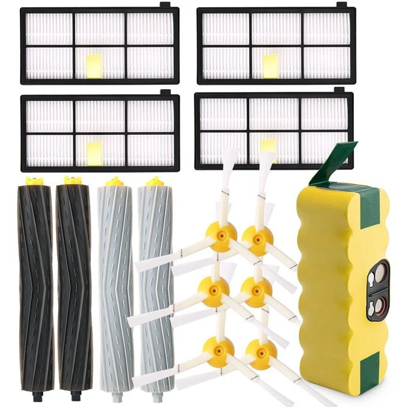 

3500Mah Ni-Mh Replacement Roomba Battery + Replacement Accessory Part Kit Set Of 14