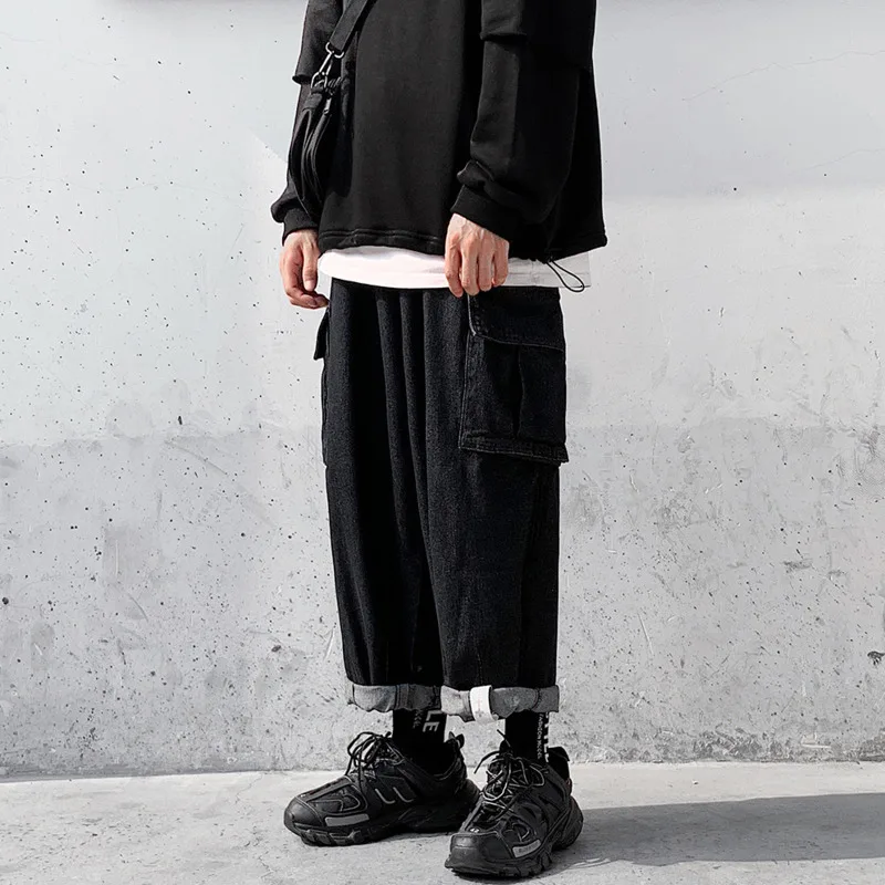 Autumn And Winter Models New European And American Style Loose Trend Solid Color Casual Wide Leg Jeans