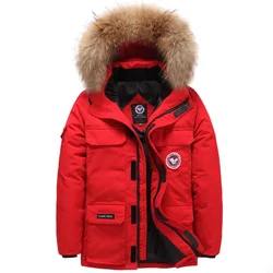 Men's Fur Collar Thicken Warm Winter Jacket Retro Down Jacket Hooded Parka Windbreaker Labor Insurance Clothing