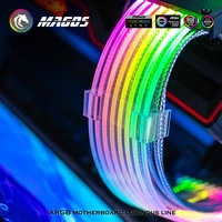 Cavo di prolunga PSU RGB per ATX 24pin GPU 8pin Light Rainbow Cord 5V Sync componenti del Computer, PC Gamer decorazione dell'armadio fai da te