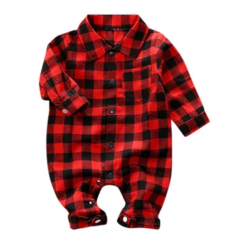 

SAGACE Jumpsuit Rompers BabyPlaid Print Autumn Long Sleeve Romper Bodysuit Clothes Casual Winter Autumn Baby Clothes Boy