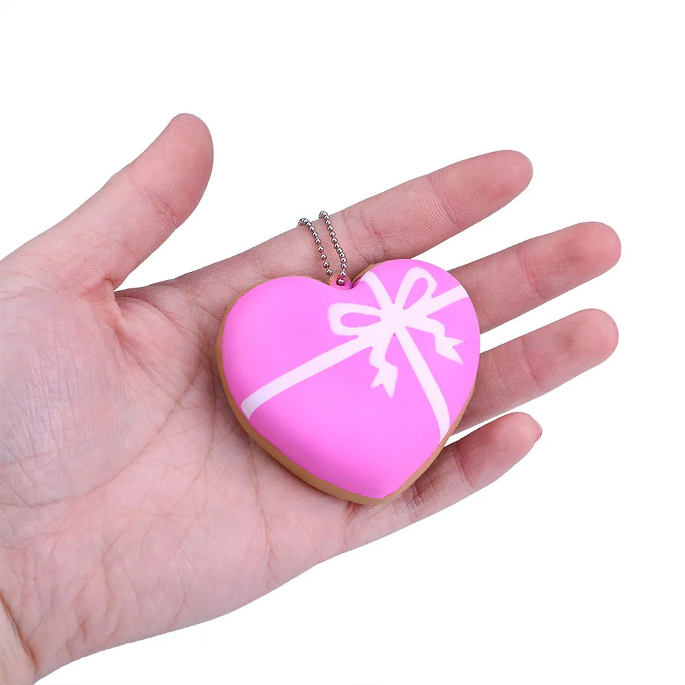Lovely Heart Shape Slow Rising Fun Key Ring family friendship keychain Birthday Gift Soft Girly Heart pendant #A