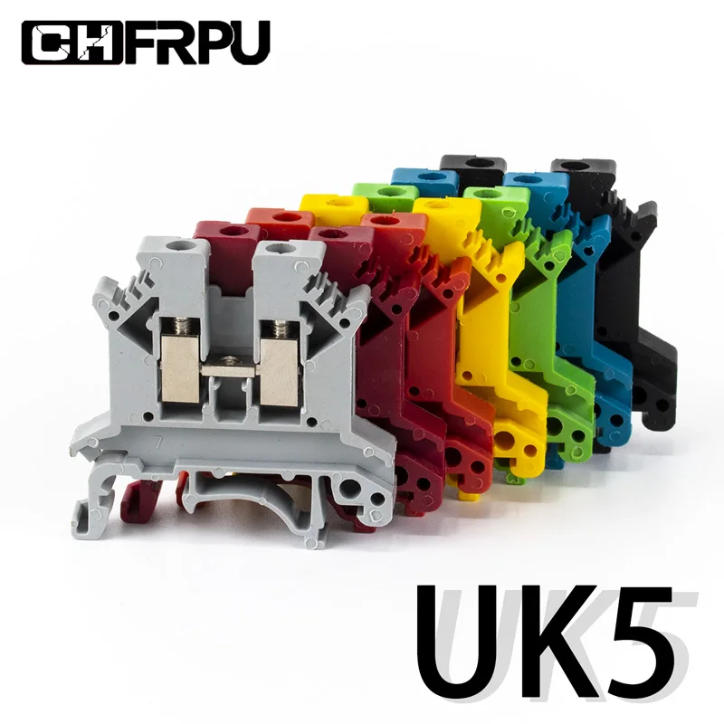 

10Pcs Din Rail Terminal Block UK-5N Connductor Universal Class Screw Wire Connector Strips Disassemble assembly