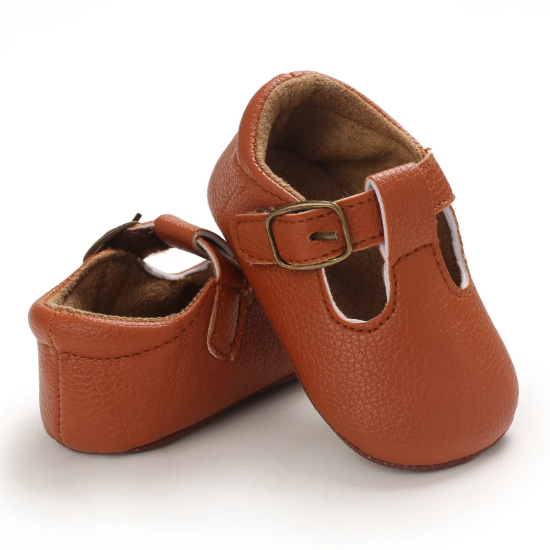 Infant Newborn Baby Girls Princess Non-Slip Floral Border Shoes Toddler Baby Soft PU Leather Prewalker Shoes Solid First Walkers