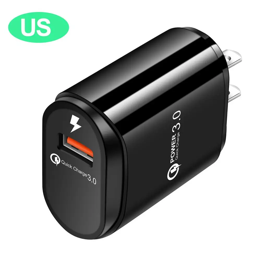 Мини быстрое зарядное устройство USB QC 3,0 автоматическое переключение быстрой зарядки мобильного телефона ЕС/США Plug адаптер шт., из огнеупорного материала