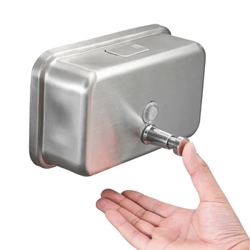 

1500ml Household Stainless Steel Manual Soap Dispenser Wall Mounted Bathroom Toilet Large Capacity Soap Dispensers
