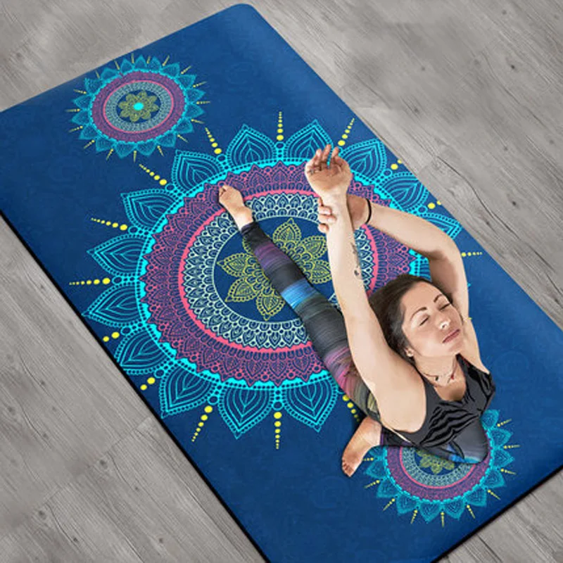 

Yoga Mat 72"x39"x8MM Large Size Natural Suede Breathable Non-Slip Mat TPE Bottom Fitness Gymnastics Double Exercise Mat Cushion