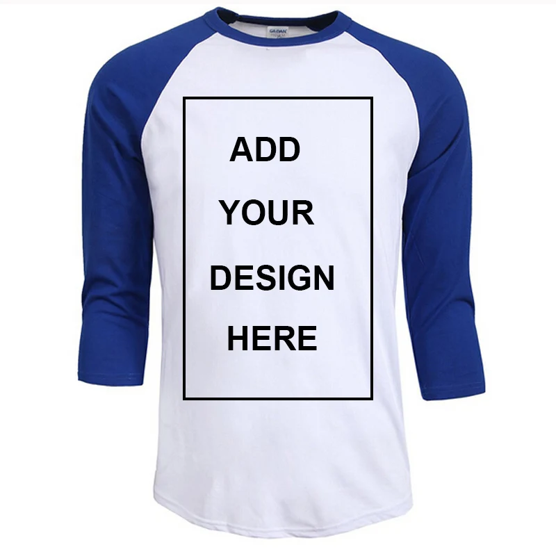 Индивидуальная Мужская Дизайнерская футболка с круглым вырезом, мужская повседневная футболка из хлопка с рукавом 3/4, лидер продаж, Мужская футболка с рукавом реглан