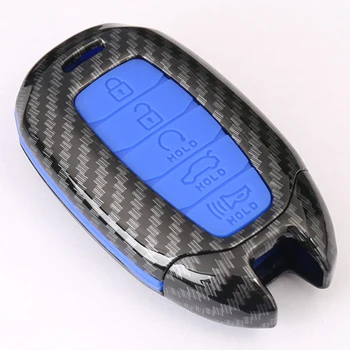 

Smart 5-button Carbon Fiber Pattern Car Key Protective Shell Shockproof and Drop-proof Silicone Cover for Hyundai ENCINO 2019