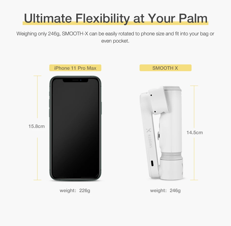 Б/у открытая коробка ZHIYUN SMOOTH X Штатив для селфи смартфон Gimbal Bluetooth 2 осевой