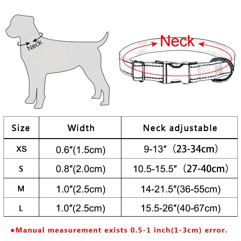 Прочный ошейник для собак гравировка Персонализированная Регулируемая нейлоновая собачья кличка XS-L светоотражающий материал