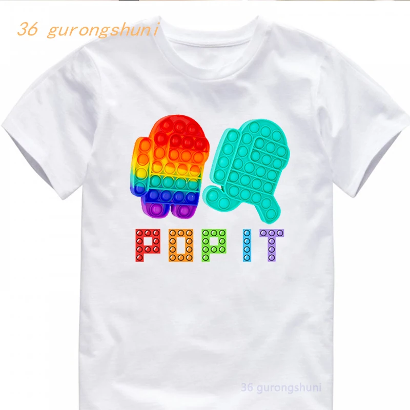 kid t shirt designs funny cartoon kids t shirt for boys children Clothing Pop girls clothes Pop it tshirt girl animal print graphic tee It t-shirt t shirt boy or girl	