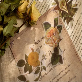 

60pcs/pack Flowers Vintage Stickers Decorative Sticker Diary Stationery Album Sticker Flakes Scrapbooking