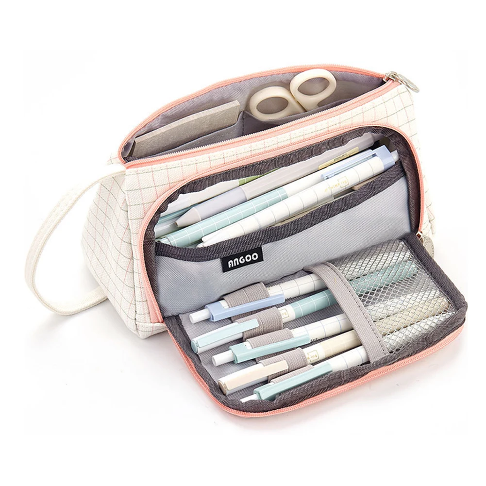 

Gift School Office Portable Pouch Student Big Capacity Multifunctional Pencil Bag Canvas Holder Makeup Colored Storage