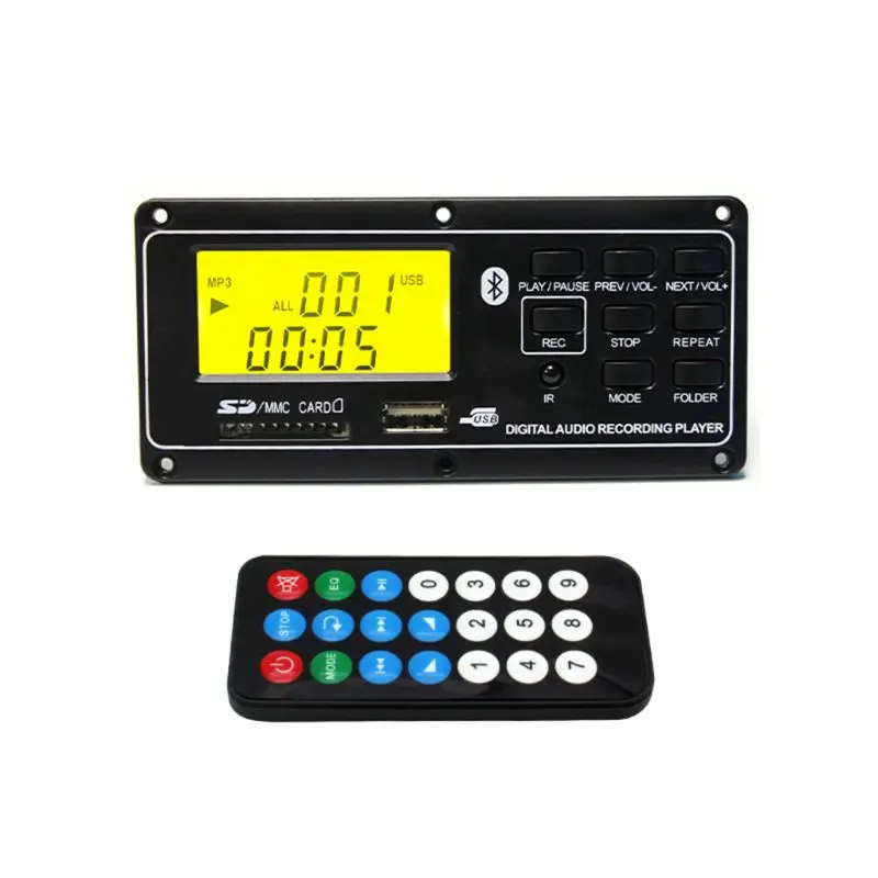 

12V LCD Bluetooth MP3 Decoder Board WAV WMA Decoding MP3 Player Module
