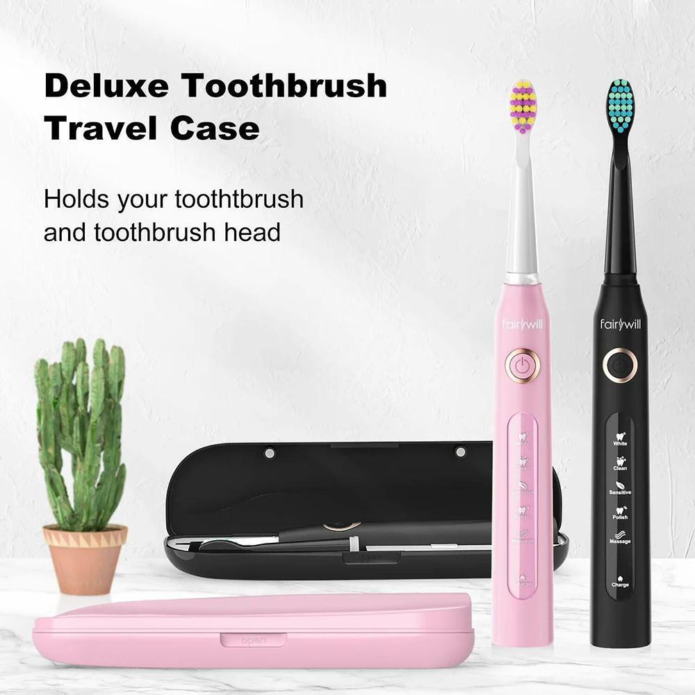 Fairywill Sonic Electric Toothbrushes USB Charger 5 Modes Smart Timer Rechargeable Whitening Toothbrush for Adults and Kids Fairywill Sonic Electric Toothbrushes USB Charger 5 Modes Smart Timer Rechargeable Whitening Toothbrush for Adults and Kids