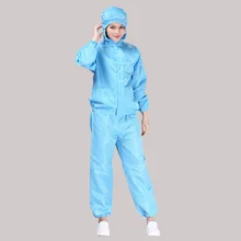 Антистатическая одежда, Раздельная одежда с капюшоном, Антистатическая одежда без пыли, синяя и белая, Раздельная одежда с капюшоном