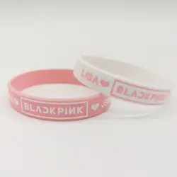 Kpop Blackpink Lisa Rose Jennie Jisoo имя наручная повязка с рисунком силикагель такой же браслет белый розовый цвет