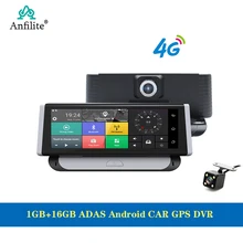 Anfilite 8 дюймов 4G Автомобильный видеорегистратор Камера gps FHD 1080P Android Dash Cam навигация ADAS Автомобильный видеорегистратор двойной объектив приборная панель