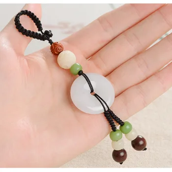 

Original Design Natural White Bodhi Root Beads Bracelet Safety buckle Lotus Key ring Mala Women Yoga Meditation Jewelry Gift Her
