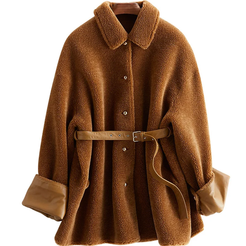 

Real Fur Coat Female 100% Wool Jacket Autumn Winter Coat Women Clothes 2020 Korean Vintage Sheep Shearling Fur Tops ZT4307