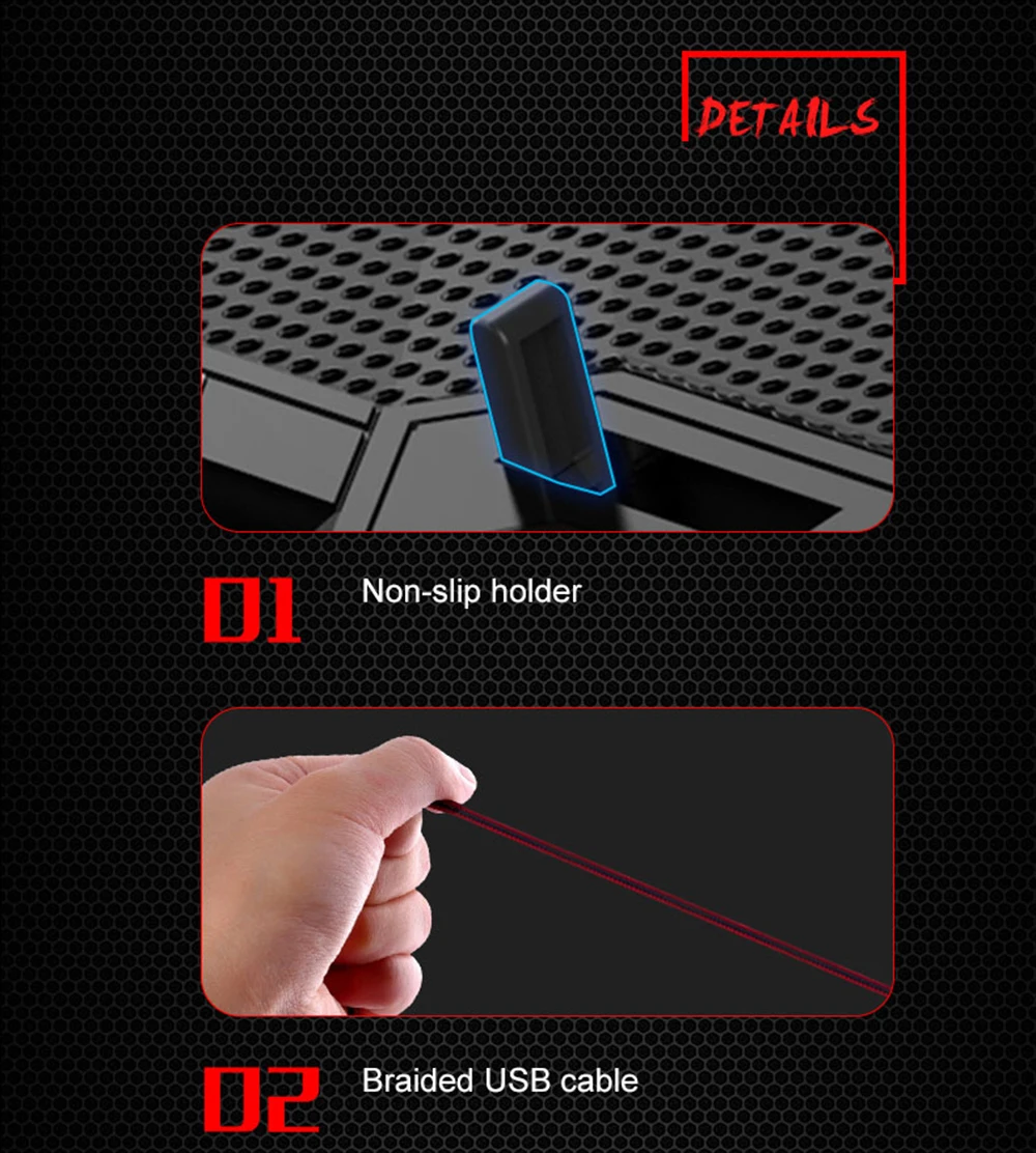 Coolcold Portátil Cooler Ventiladores Portátil Almofada de Resfriamento Porta Usb com Tela Led 2600rpm para 1417 Polegada Jogo Portátil Refrigerador Suporte - Imagem 2