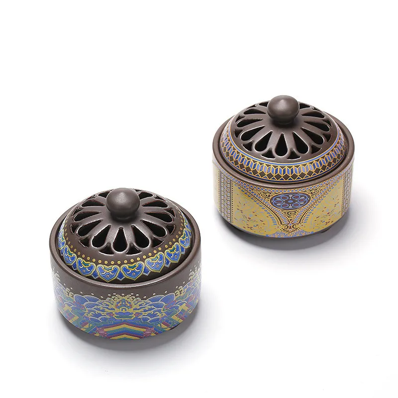 Керамическая Cloisonne курильница креативный эмалированный аромаспираль держатель курильница печь для ароматерапии использование в Teaho использование украшения дома