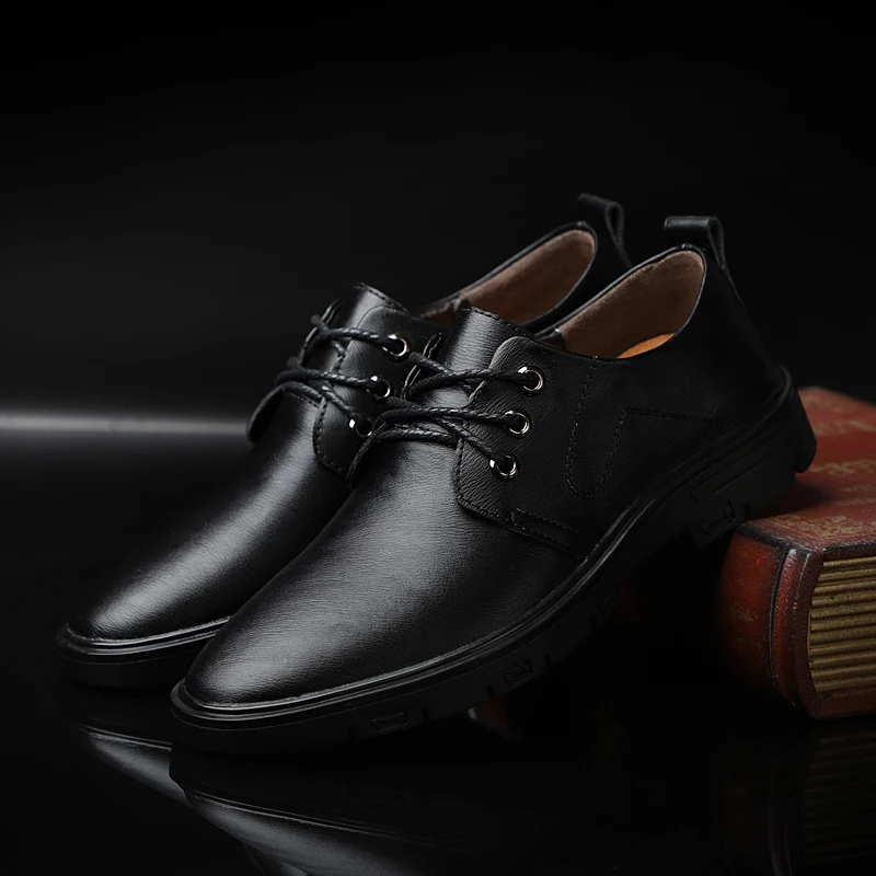 Мужские туфли-броги Martens черные повседневные кожаные туфли на шнуровке дышащие