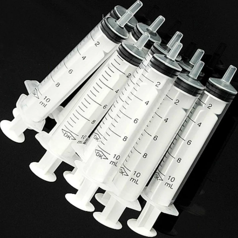 10Pcs 5/10 ml Plastic Reusable Syringe For Measuring Nutrient Sterile Hydroponics Kithchen Tool