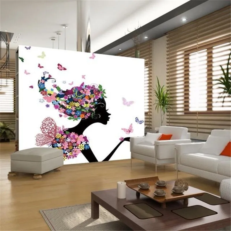 Free-shipping-Seamless-wallpaper-mural-backdrop-beauty-salon-hair-salon-butterfly-pattern-girls-Custom-Size (1)