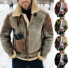 

Zipper Warm Breathable Men's Jacket Collared Pockets Motorcycle Jacket Stylish Simplicity Outwear Solid Color Bomber Jacket