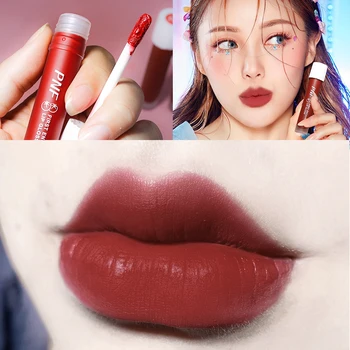 

1PC Small Blood Vessel Lip Glaze Lasting Moisturizing Temperament Silky Lip Gloss Waterproof Non-stick Cup Matte Lipstick TSLM
