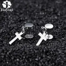 Jiayiqi хип-хоп сережки-крестики для мужчин и женщин черные золотые серебряные серьги гвоздики из нержавеющей стали ювелирные изделия дружбы вечерние подарки
