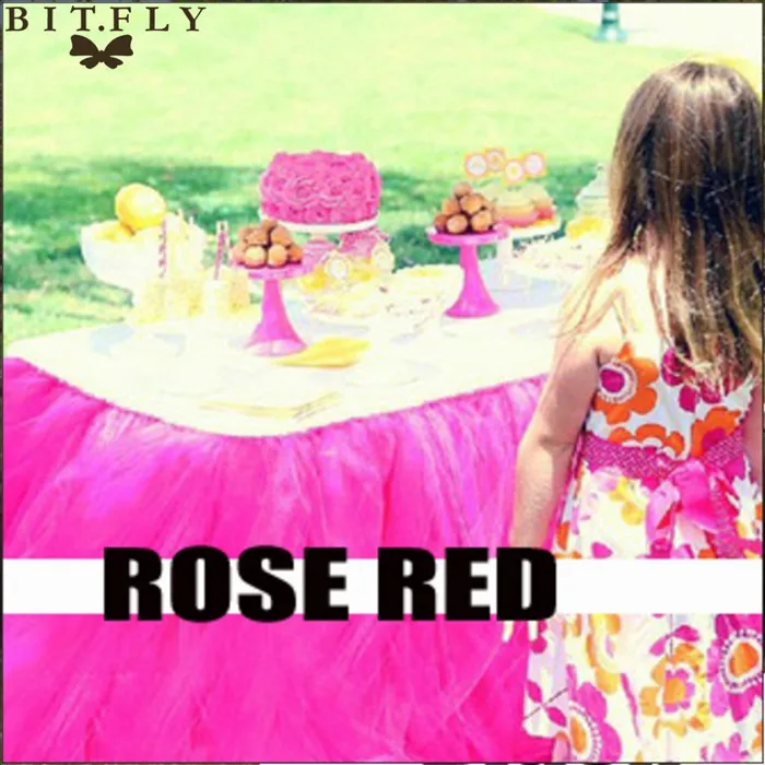 29 цветов, полиэстер, однотонная 100*80 см юбка-пачка для стола, рождественские принадлежности,, свадебная фатиновая юбка - Цвет: rose