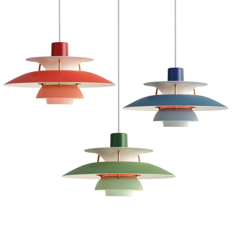 Tanie Nowoczesny design wisiorek światło kolorowy parasol kształt Led lampa wisząca sklep