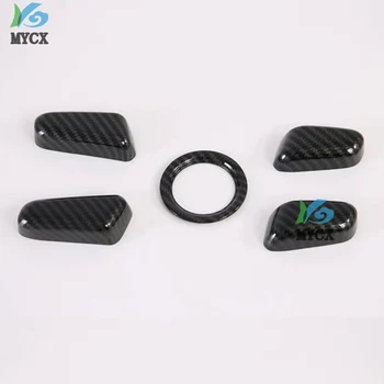 

NOW For Hyundai Tucson 2019 2020Car Styling ABS Carbon Fiber Interior Car Seat Adjustment Cover Trim 5pcs Accessories
