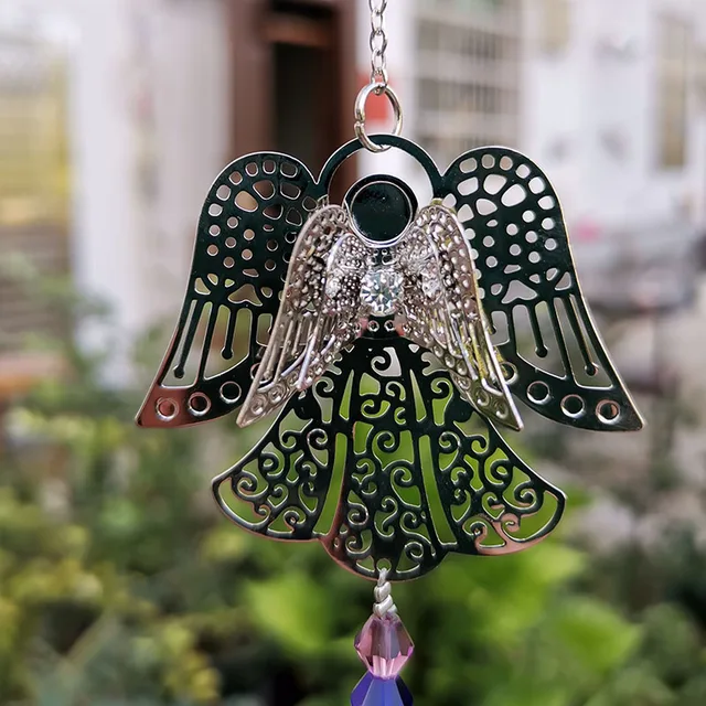 Crystal Suncatcher Guardian Angel Charm Faceted Ball Prizma Medál Diy Csillár Alkatrészek Ablak Karácsony Lógó Dekoráció - Image 3