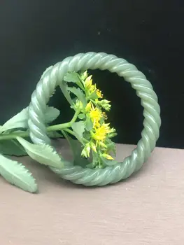

Natural hetian green yu bangle twist handcarved yu bangles bracelets women yu jewelry bangle bracelet