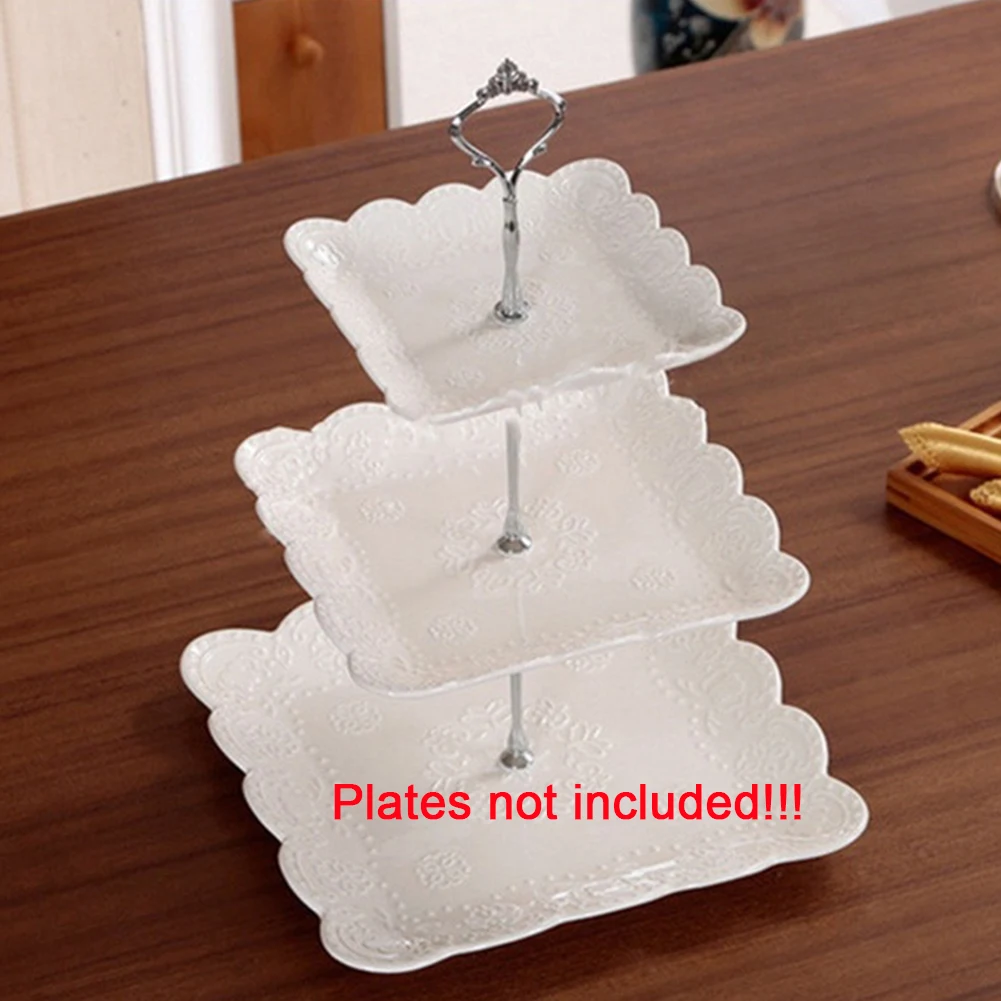 Cake Plate Support Rack Sweet Cookies Holding Stand Handle Fitting Hardware Rod Plates Holder Crown Shaped Plate Supports 3 Tier